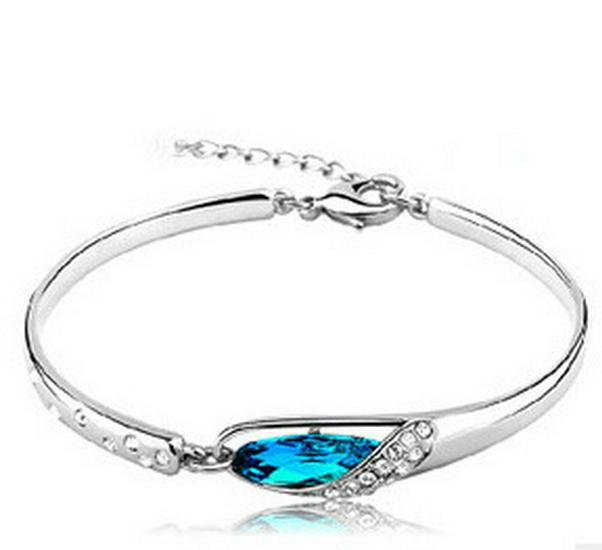 Elegant Austrian Crystal Glass Shoe Bracelet Jewelry