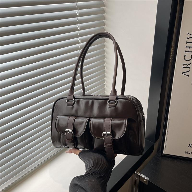 Retro Bowling Portable Armpit Bag Women's New Autumn and Winter Popular Versatile Casual Work Commuter Shoulder Bag