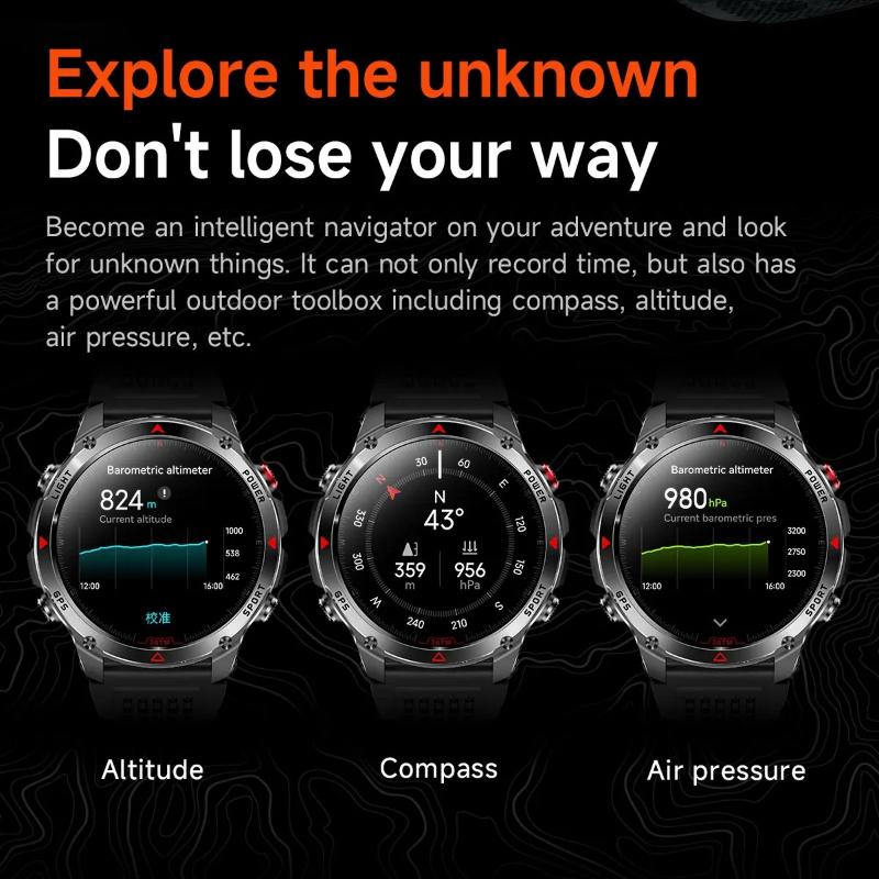 2026 T-Rex 3 Ultra GPS Smartwatch 10ATM Wasserdicht Dual-Band GNSS Kompass Militärstandard Saphirglas Anrufe Lange Akkulaufzeit Herren Outdoor Smartwatch