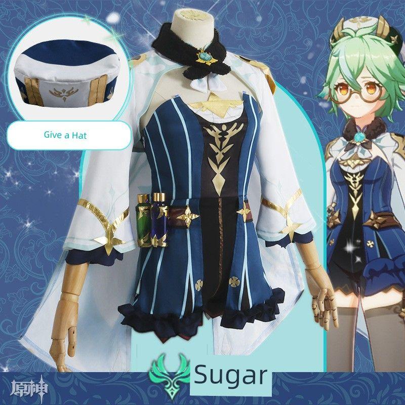 Genshin Impact Sucrose Cosplay Costume Westwind Knights Alchemist Harmless Sweetness Female Cosplay Outfit