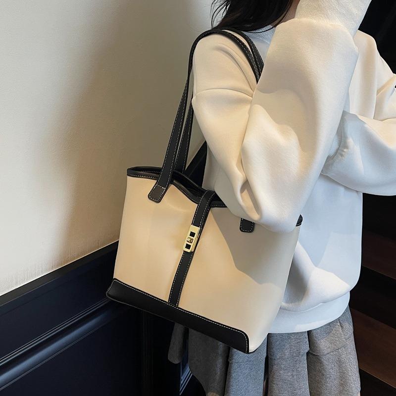 Popular Tote Bag, Large-capacity Pu Bag, Commuting Bag To Work, Versatile Student Class Shoulder Armpit Bag