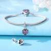 Copper Purple Heart Love Shape Pendant Charms Beads Fit Original Bracelets Diy Jewelry Fine Gifts Accessory