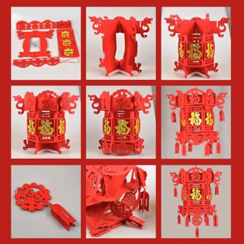 Čínské červené papírové lucerny Festivalové dekorace Oslavné potřeby Vodotěsné Různé velikosti Pro Rok