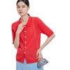 ROPE PICNIC Half Sleeve Sheer Polo Knit GDM54210 Red Women's (60)