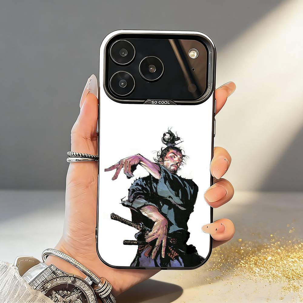 Vagabond M-Miyamoto M-Musashi Phone Case For iPhone17 16 15 14 13 12 Pro Max Grey Black Matte Laser Metallic Aurora Funda