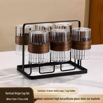 OLOEY Ribbed Glass Cup Set