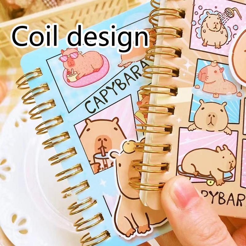 Cute Drawing Notebook For Kids Capybara Student Account Book Notebook Creative Children's Stationery School Supplies Coil Book
