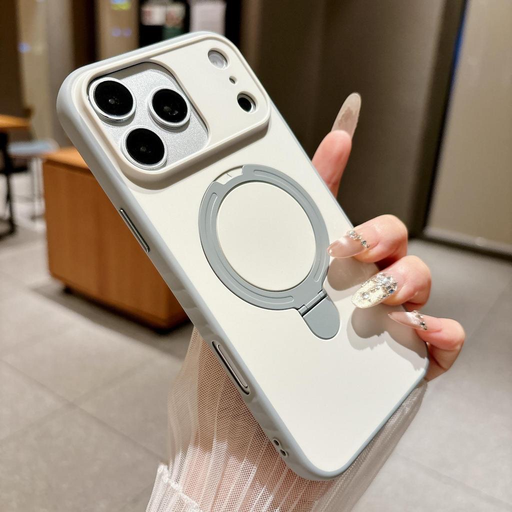 iPhone 17 Pro Max Matte Anti-Slip Magnetic Stand Case - Full Coverage Protective Skin