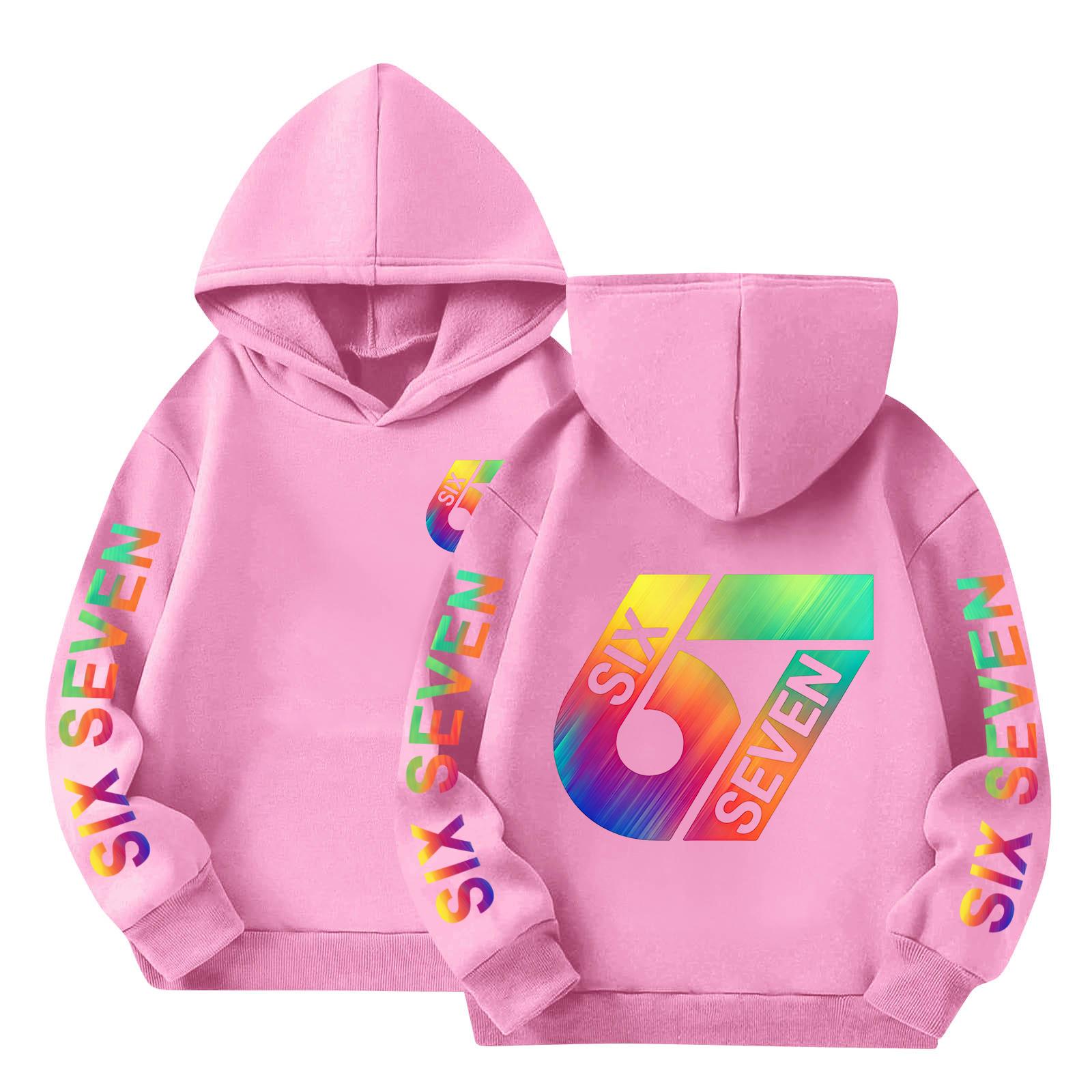 

Boys Hooded Pullover Sweatshirt Long Sleeve Casual Sporty Hoodie with Printed Logo and Graphic Design for Kids Youth 140 розовый