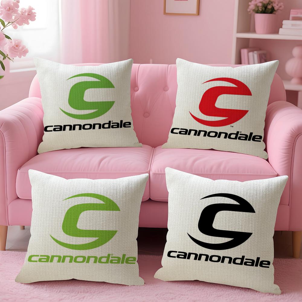 Brand C-C-Cannondaless Cushion Cover Linen Organic Fabric Double-Sided Printing Breathable Pillow Case Sofa Home Decor Gift
