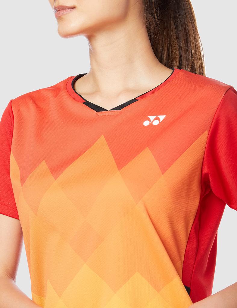 Yonex Short Sleeve Game Sunset Red Size S Women's Shirt, (496),