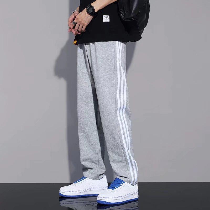 

Мужские спортивные штаны Tide Foot Bundle, корейские трендовые свободные повседневные мужские длинные брюки 5XL белый/серый