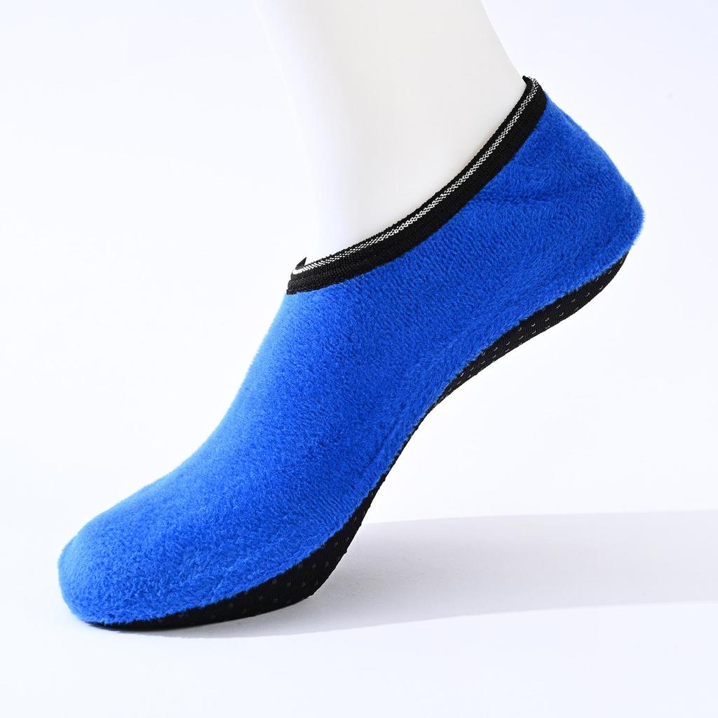Women's Solid Color Non-Slip Velvet Thick Floor Socks for Autumn and Winter