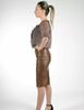 Brown Stylish Women's Leather Skirt Pure Soft Lambskin Handmade Elegant Formal