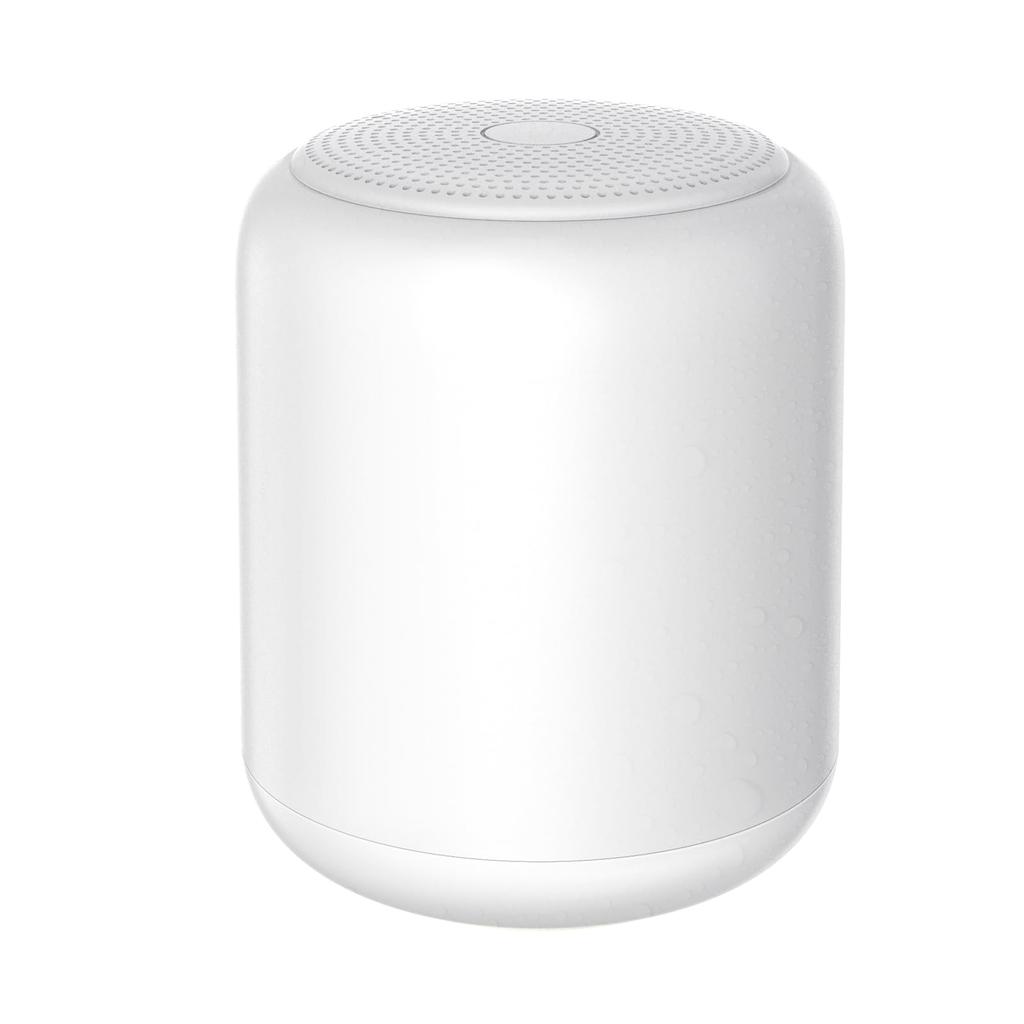 Bluetooth Speaker, IPX7 Waterproof, Compact, Wireless, 12 Hours of Continuous Playback, Portable, Hands-Free Calling, for Bathroom Use (White)