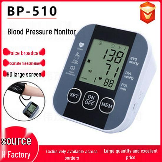 Cross-Border Wrist Blood Pressure Monitor: Fully Automatic, High-Precision, Medical-Grade with Backlight Display.