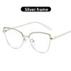 Metal Frame Cat Eye Eyeglass Diamond Bordered Anti Blue Light Glasses Fashionable Vintage Women Eyewear