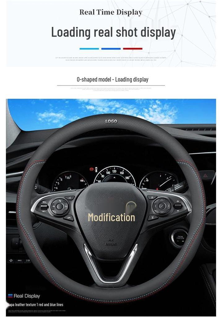 Compatible Leather Steering Wheel Cover for Honda Civic Generations 8-11, No Sewing Required, Slim Design.