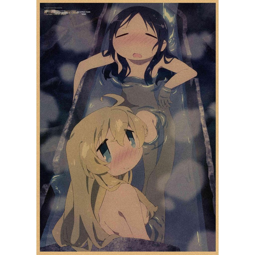 Retro Japanese Anime Girl Journey Poster - Kraft Paper Decorative Wall Art