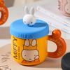 High Value Cartoon Miffy Ceramic Cup with Lid for Home Cute Couple Water Cup Gift Box Creative Souvenir Mug