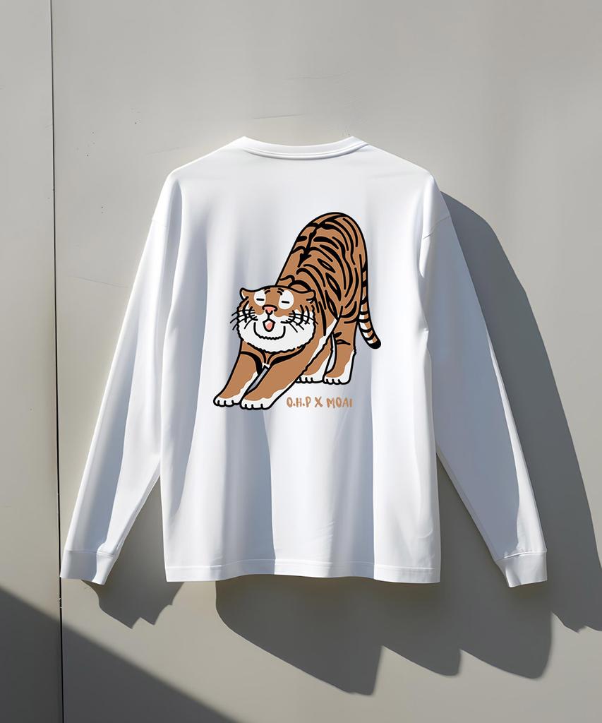 OHP Ohpxmoai Stretching Tiger Crew Neck Long Sleeve T-Shirt