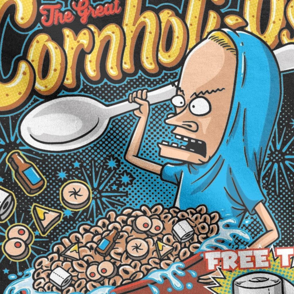 Cornholi-Os Beavis And Butthead T-Shirt for Men Vintage Cotton Tee Shirt O Neck Short Sleeve T Shirt Gift Idea Clothing