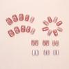 30pcs Short Ballerina False Nails Cat Eye Shining Slices French Fake Nails Polka Dots Checkered Golden Butterfly Press On Nails
