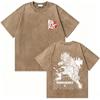 Washed Vintage Anime My Hero Academia Eijiro Kirishima T-shirt Men Women Manga Casual Retro T-shirts Men's Cotton Oversized Tees