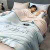 Ice silk air conditioner with three/four piece set, summer cool, machine washable, naked sleeping, summer blanket, washed in core student dormitory