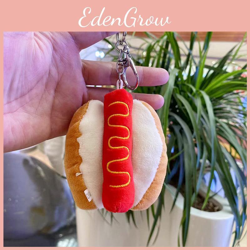 Fun Playful And Plush Keychain Toys Featuring Cartoon Hamburger And Fries French