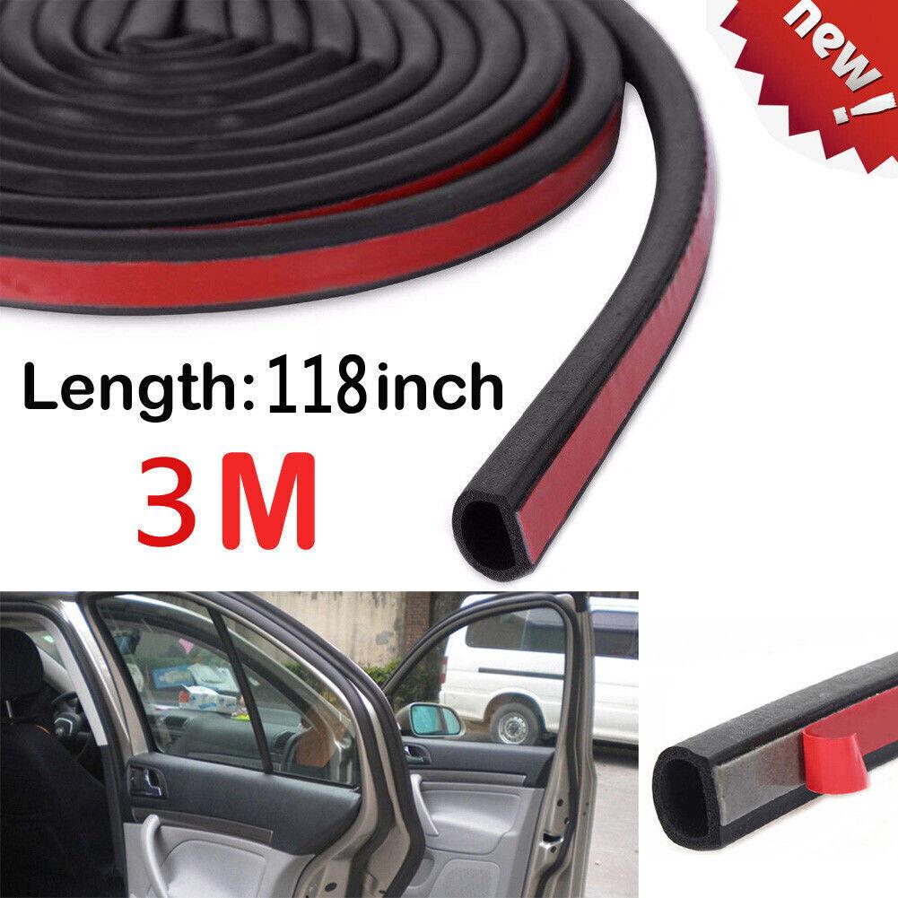 3M/10.5ft Car Door Edge D-shape Exterior Seal Strip Trim Protector Rubber Black