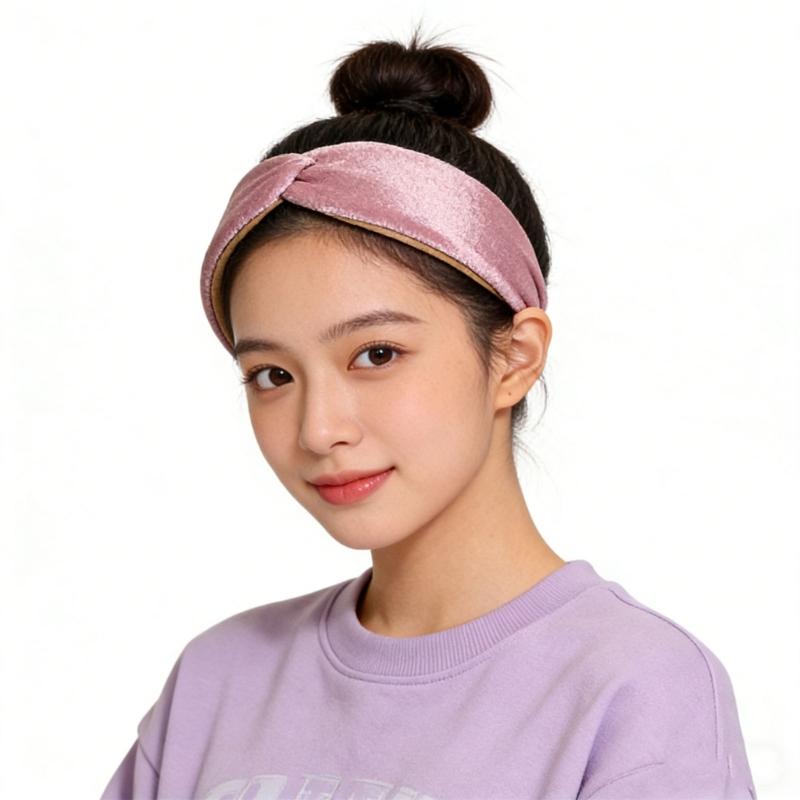 2Pcs Velvety Headbands Solid Color Elegant Style Hairband For Women And Girls Daily Wear Fashionable Accessory