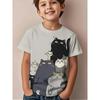 Sommer Kinder 3D-Druck Rundhals T-Shirt Mode Vielseitig Trend Atmungsaktiv Lässig