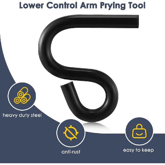 3 PCS Lower Control Arm Prying Tool, Designed for 7/8 Inches Diameter Pry Bar, Specialty Suspension Bushing Tool Automotive Control Arm Helper