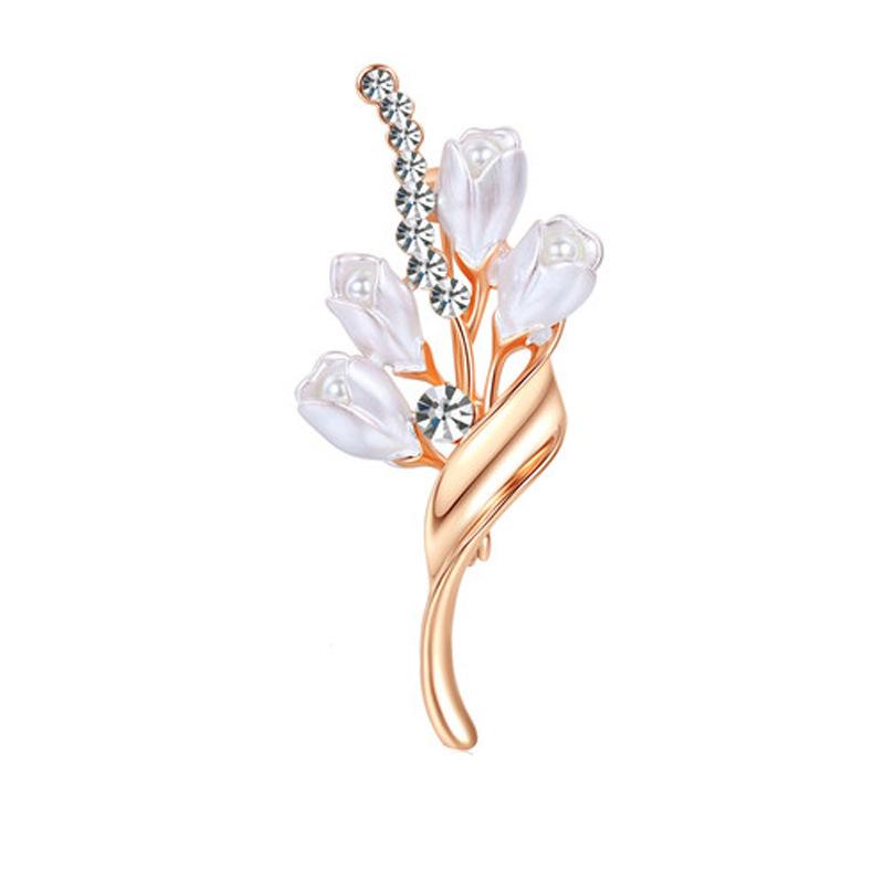 

Розкішна проста брошка-тюльпан Шарф Шпильки для одягу Жіночі подарунки Весілля Заручини Ювелірні вироби