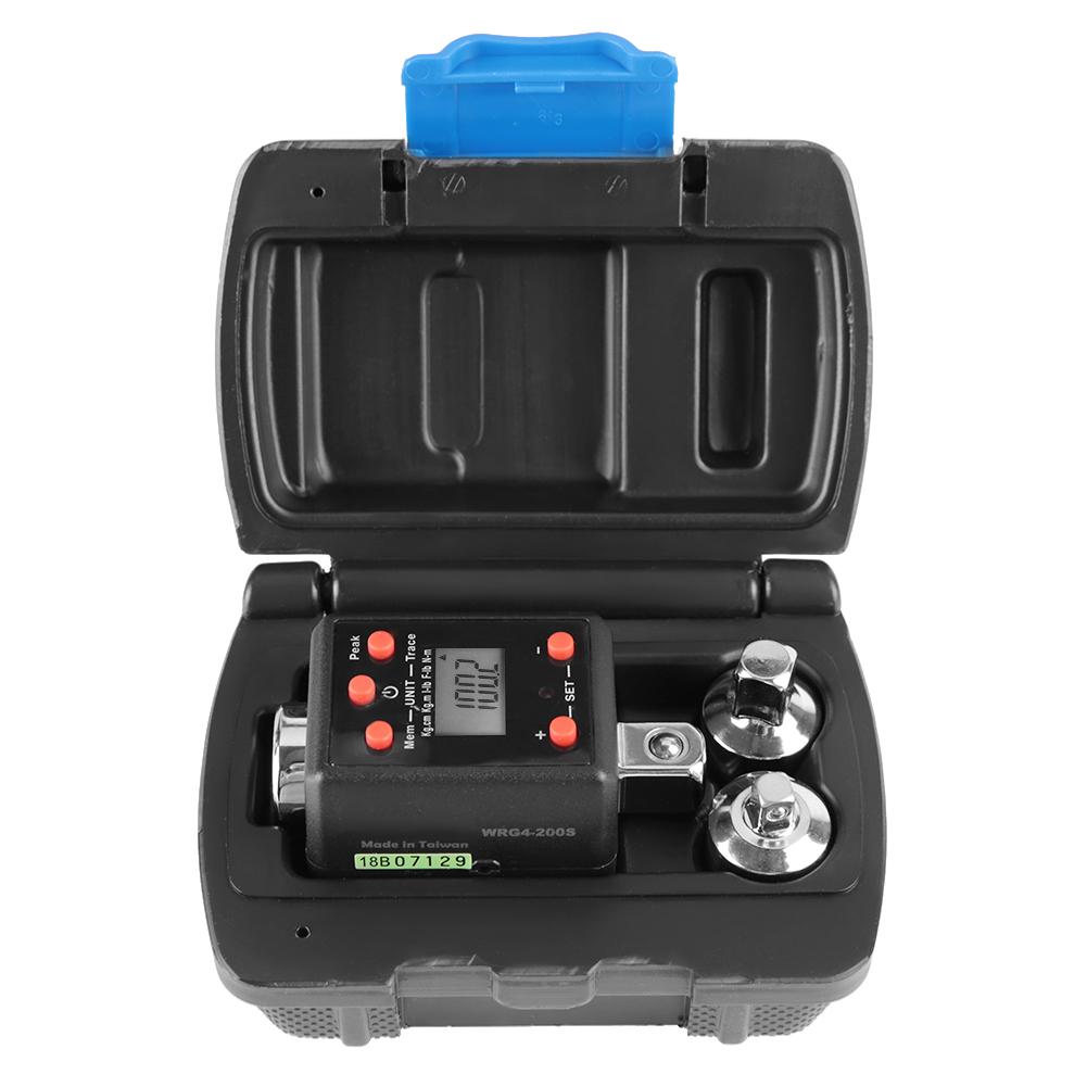 1 2  Drive 10 200Nm Digital Torque Wrench Adaptor with 1 4  & 3 8  Socket Adapter