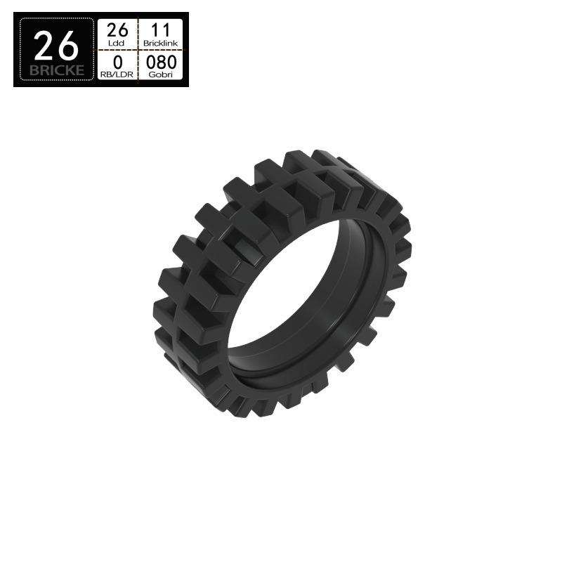 BRICKE 24x7mm LEGO-Compatible Tire for Building Blocks 50g (~35 pcs)