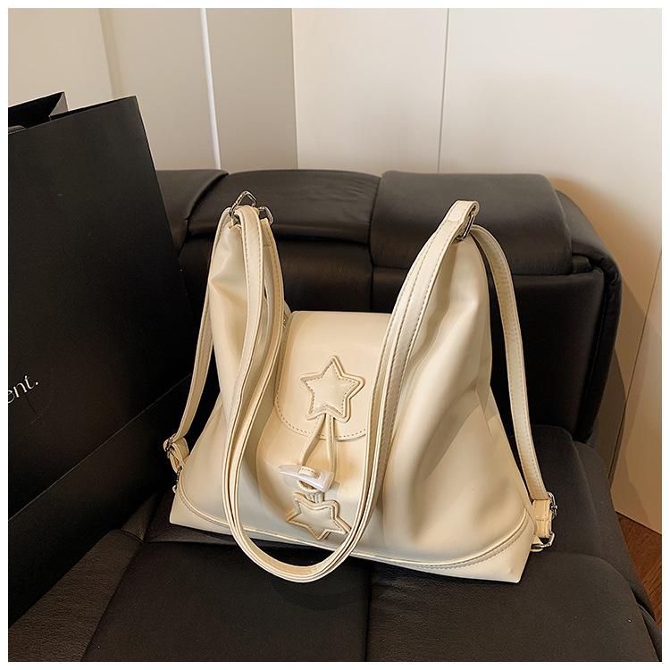 

Fashion backpack women s 2025 new simple texture bag large capacity leisure travel tote bag білий