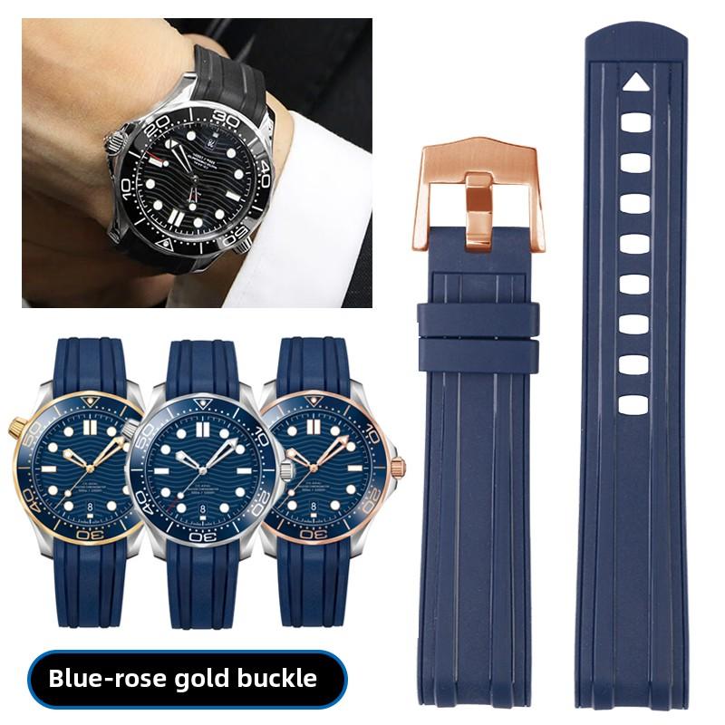 For Omega Seamaster 300 Strap Rubber Seamaster Silicone Rubber Watch Strap Seamaster 300 Watch Band Accessories Men 20 22mm