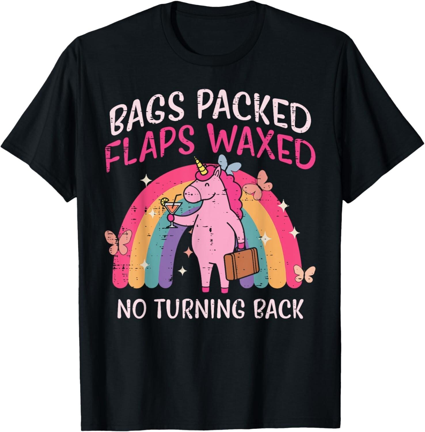 Bags Packed Unicorn Funny Inappropriate Vacation Women T-Shirt Mens Womens Tees Top L