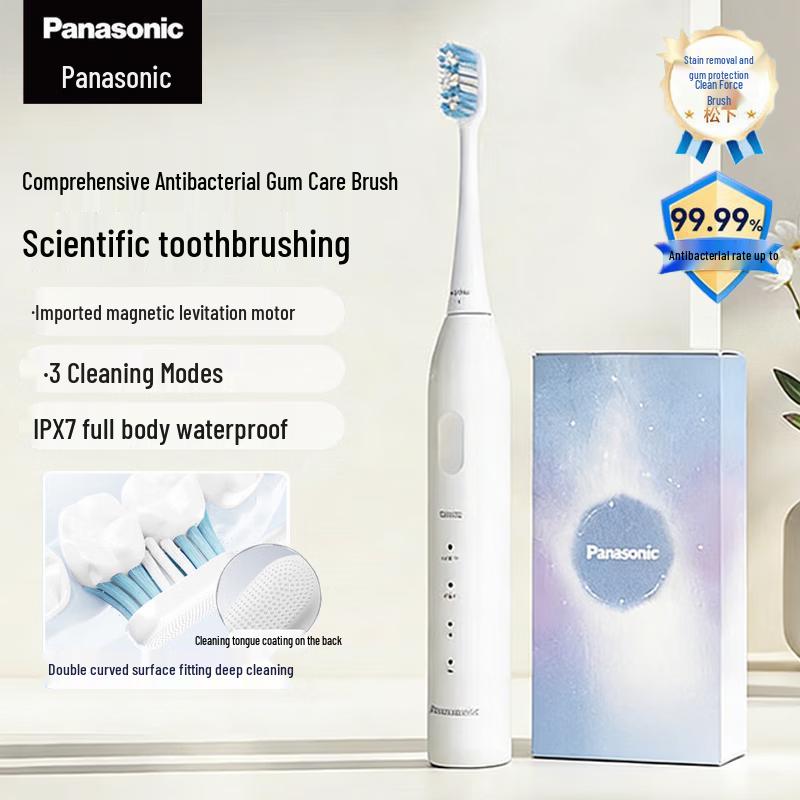 Panasonic EW-DC033 Sonic Electric Toothbrush with 2 Soft Brush Heads