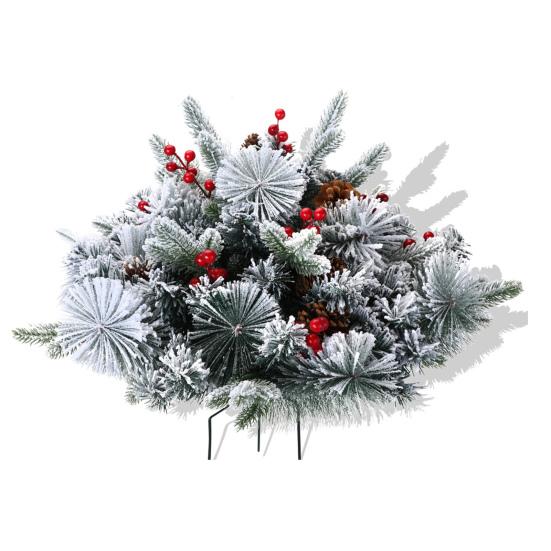 

1/2Pcs Artificial Christmas Tree with Stake UV Resistant Weather-proof Faux 1pc C