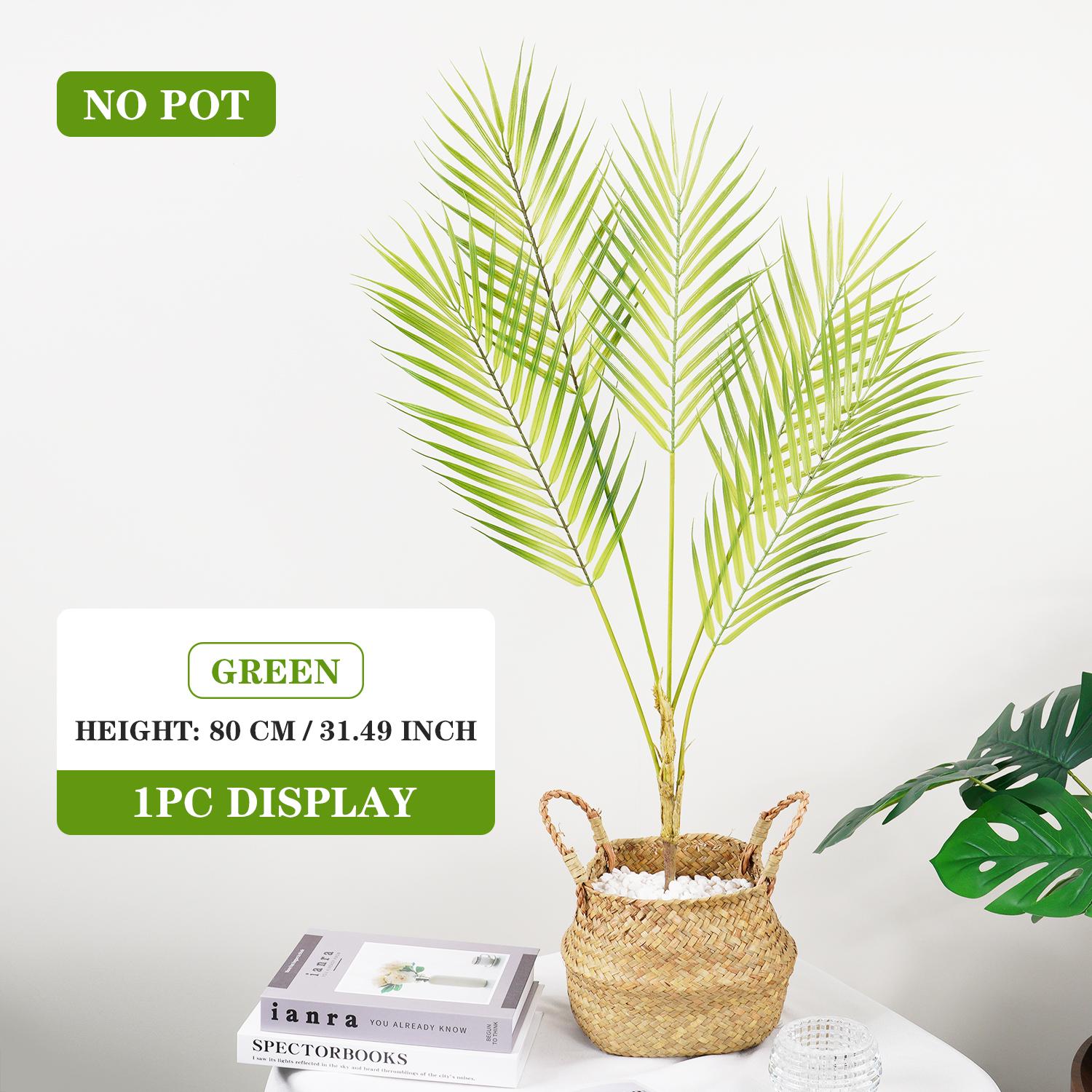 Большая искусственная пальма 80-125 см, искусственное растение Монстера, тропические листья папоротника для декора дома и сада, пластиковые уличные растения