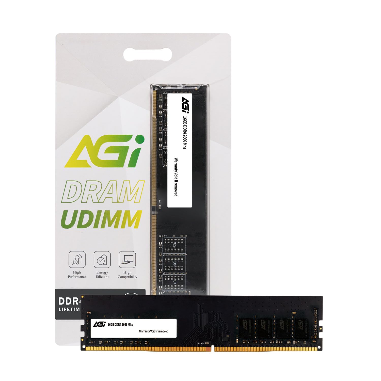 

AGI UD138 16GB DDR4 UDIMM 2666MHz Desktop Memory CL19 288pin