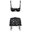 Steel Ring Passionate Fun Lingerie with Bow Lace Half Cup