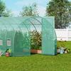 Walk-in Tunnel Greenhouse 19.36x9.68x7.4ft Galvanized Frame PE Cover Green