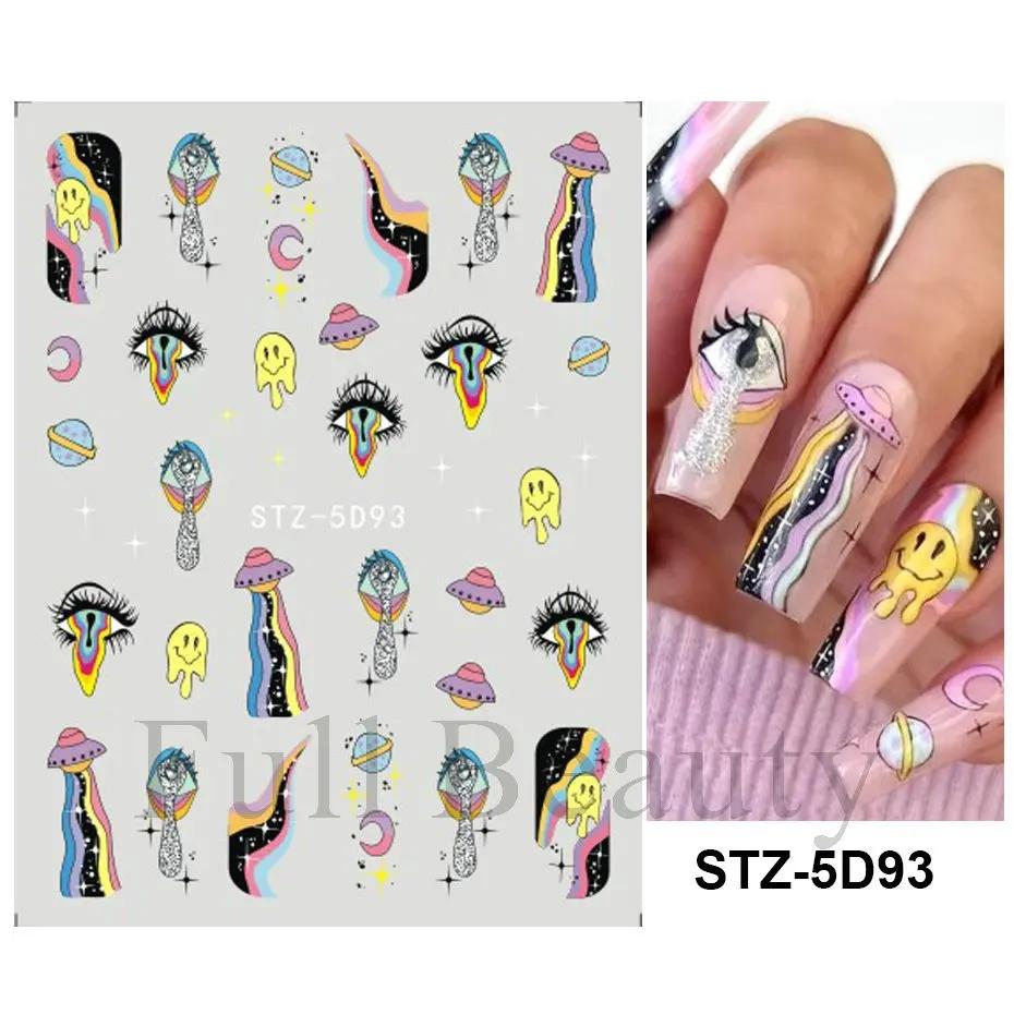 1pcs 5D Cute Pink Cat Claw Nail Art Stickers Slider Nail Decorations Decals Self-Adhesive Manicure Accessory DIY