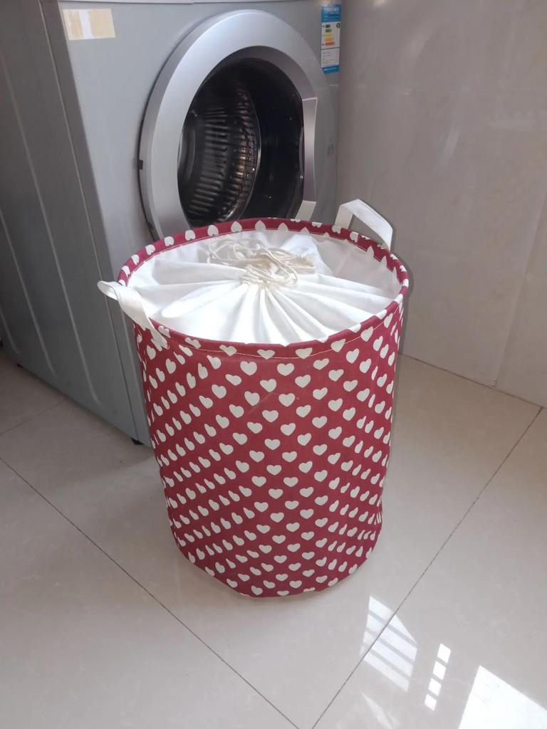 New Fashion Print Laundry Basket with Drawstring Lining Portable Foldable Storage Bag Hamper for Kids Toys Dirty Clothes Basket