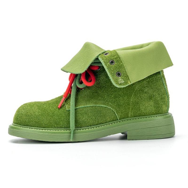 Fashion Round Toe Lace Up Design Ankle Boots Women High Quality Faux Suede Boots Cozy Non-slip Platform Boots Zapatos De Mujer