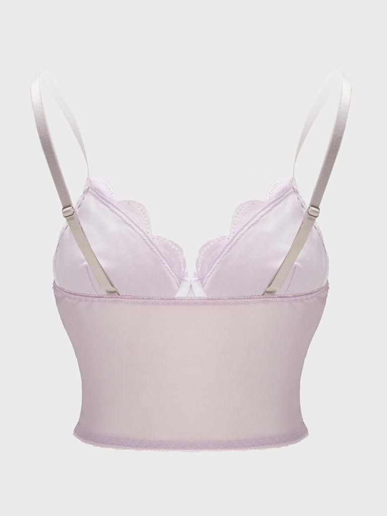 Multi-Color Lace Sexy See-Through Push-Up Camisole and Fishbone Bra Lingerie